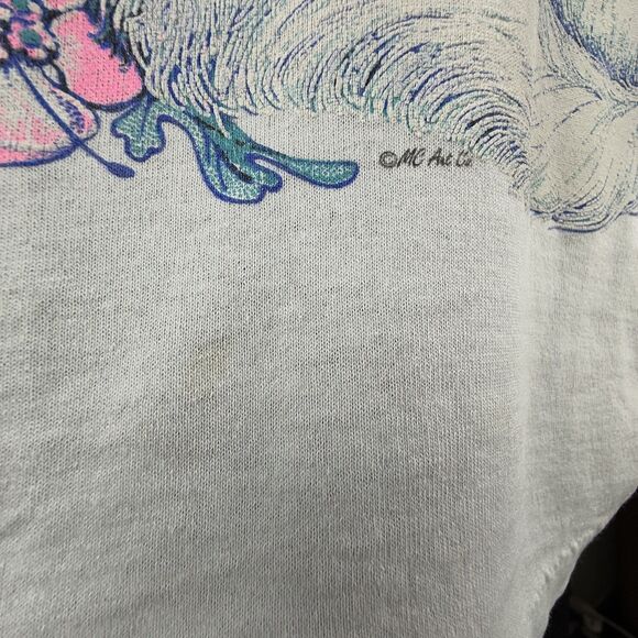 80s/90s Vintage Graphic Cat T-Shirt Pastel Kawaii Kitten | Made in USA - Picture 14 of 14